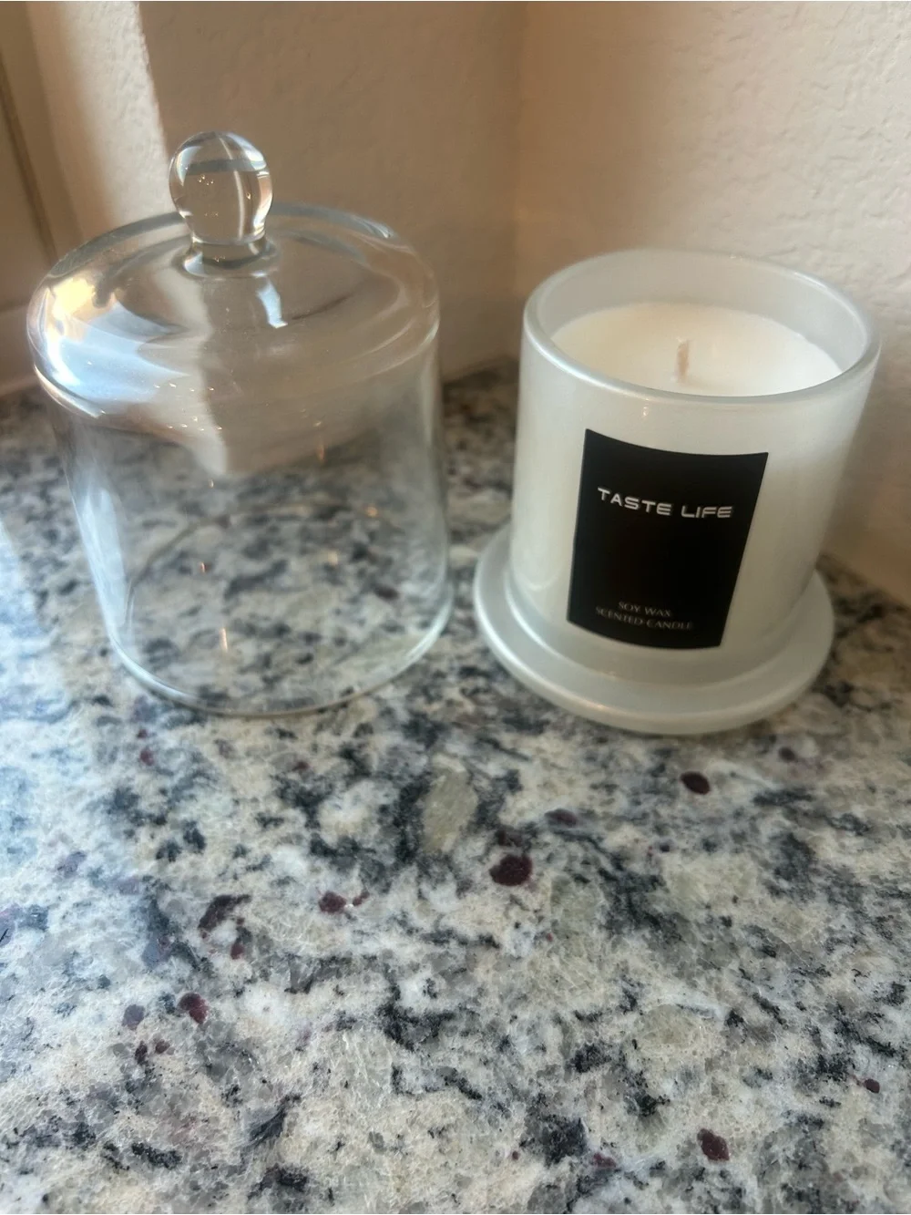 White Glass Jar Candle with Lid
